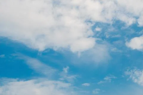 Soft White clouds in the blue sky, Blue sky and clouds background. Stock Photos