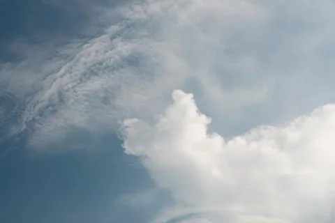 Soft White clouds in the blue sky, Blue sky and clouds background. Stock Photos