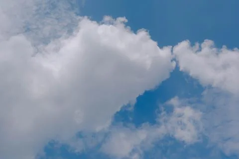 Soft white clouds in blue sky Stock Photos