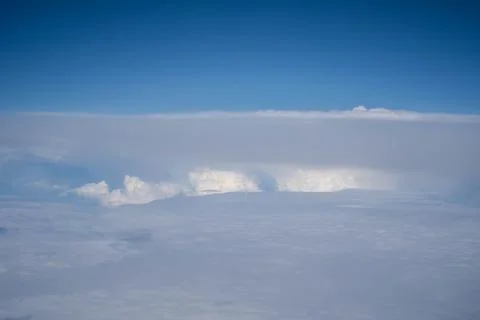 Soft white clouds. Concept: freedom, frequency, airy, cozy Stock Photos