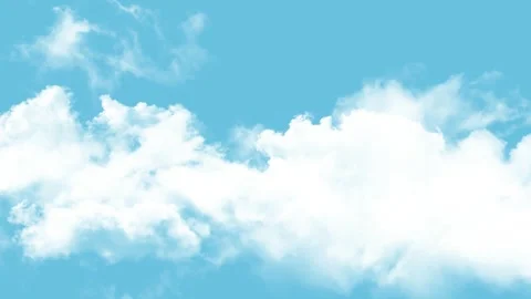 Soft white clouds drifting across a bright blue sky background Stock Footage 335387411