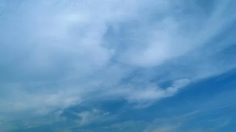 Soft white clouds moving on blue sky background. Tropical summer or spring 스톡 사진