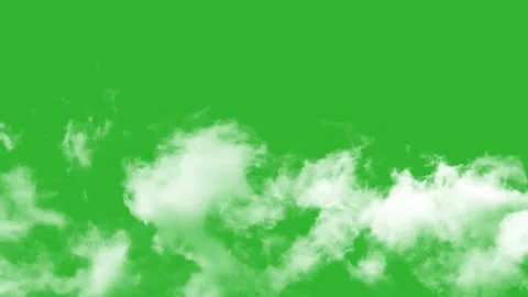 Soft white fluffy clouds drifting slowly across green screen background Stock Footage 334954383