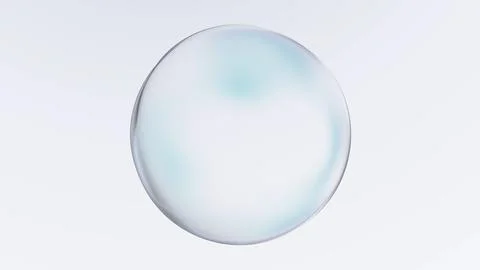Soft white glass ball on clean bright background, minimal transparent spher.. Stock Illustration