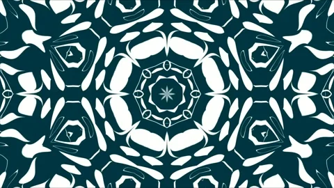 Soft White Green Mandala Pattern Flower Kaleidoscope Seamless Animation 4K Loop 스톡 동영상 321199319