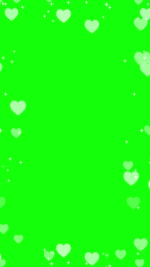 Soft white hearts frame with sparkles on green screen for overlay. Stock Footage 326400273