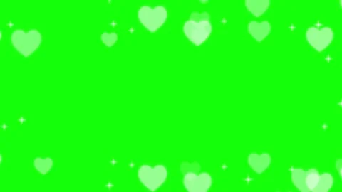 Soft white hearts frame with sparkles on green screen for overlay. Stock Footage 326400304