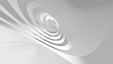 Soft white layered spiral forms, 3d render イラスト素材