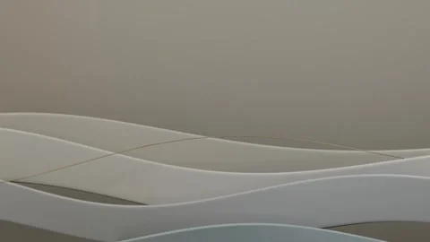 Soft White Layered Waves Minimal Elegant Loop Stock Footage 344590158