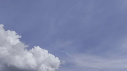 Soft White Puffy Clouds Rotate In Sky Stock Footage 269378692