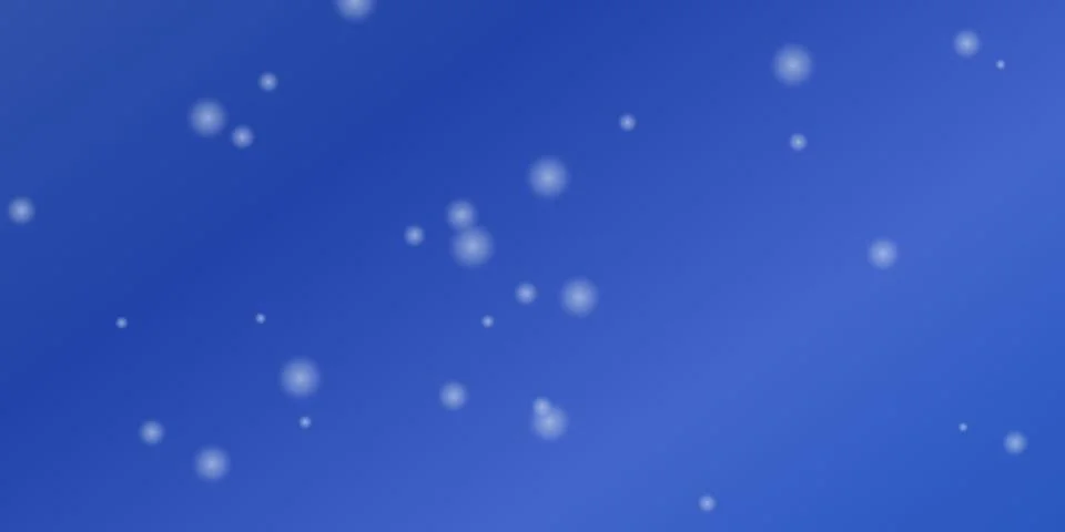 Soft white snow falling on a bright blue background Stock Illustration