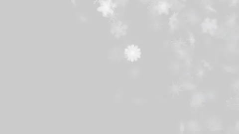Soft white snowflakes falling on light gray winter background Stock-Footage 346243699