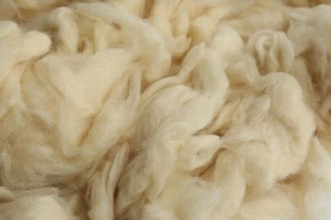 Soft white wool texture as background, closeup Stock Photos
