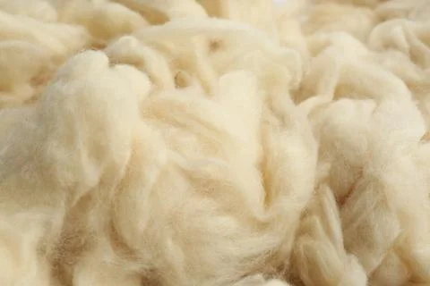 Soft white wool texture as background, closeup Stock Photos