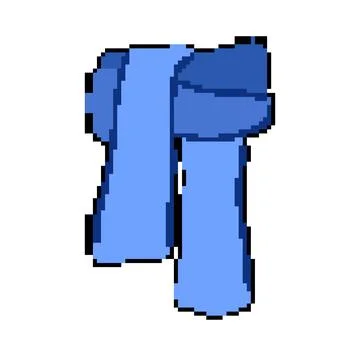 Soft winter scarf man pixel art vector illustration 스톡 일러스트