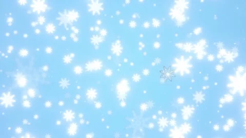 Soft winter snowflake pattern on light blue background Stock Footage 327196377