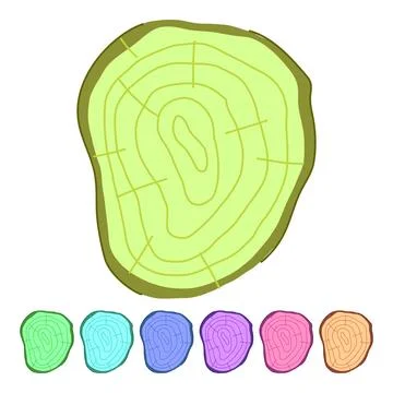 Soft wood circle vector cartoon graphic Stock Illustration
