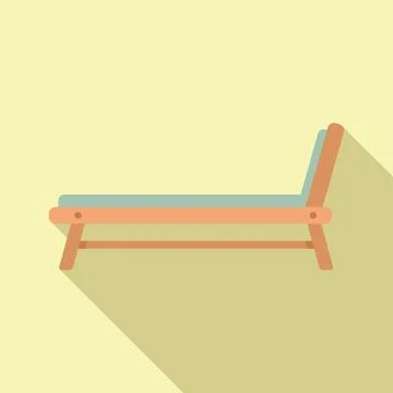 Soft wooden deck icon flat vector. Outdoor furniture Stock Illustration