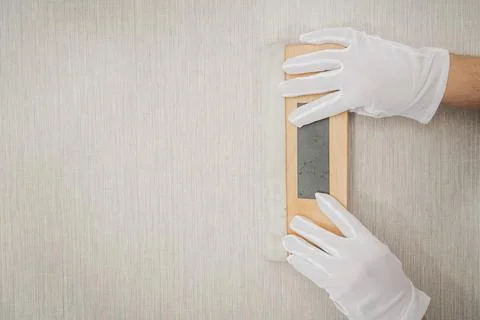 Soft Wooden Vinyl Squeegee Using For Wallpaper Application Stock-Fotos