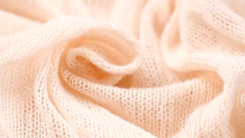 Soft Wool knitted background. Light pastel Alpaca wool mohair clothes texture  Stock Footage 323325800