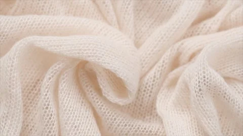 Soft Wool knitted background. Light pastel Alpaca wool mohair clothes texture Stock Footage 327904431