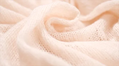 Soft Wool knitted mohair background. Light pastel Alpaca wool clothes texture Stock Footage 336065232