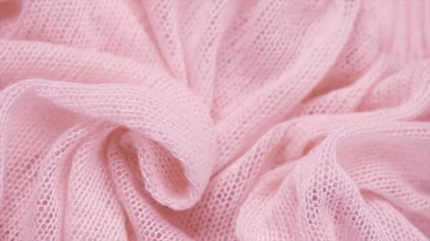 Soft Wool knitted mohair background. Light pink Alpaca wool clothes texture Stock Footage 339314213