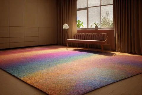 Soft woolen floor rug for winter warmth in the home, an illustration Stock Illustration