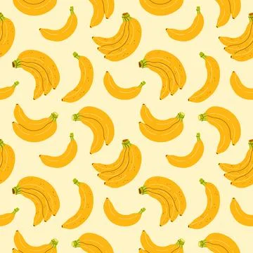 Soft yellow banana repeat texture, minimalist tropical fruit vector backgroun Stock Illustration