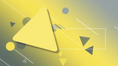 A soft yellow composition combines a large rounded triangle, translucent ci.. Stock Illustration