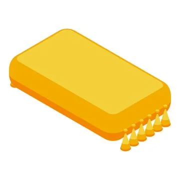 Soft yellow rectangular rug with tassels providing comfort and style 스톡 일러스트