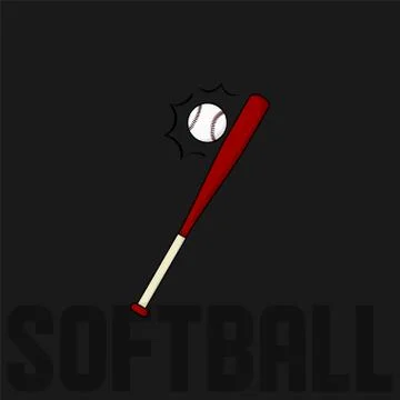 Softball and the Bat vector Illustration Stock Illustration