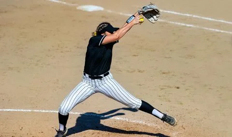 Softball Athlete Pitcher Image Stock Photos