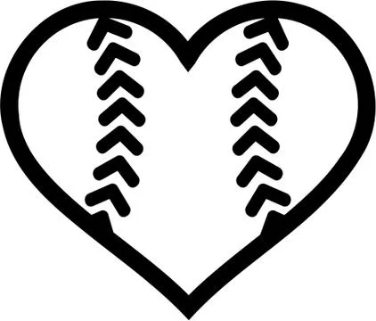 Softball ball heart Stock Illustration