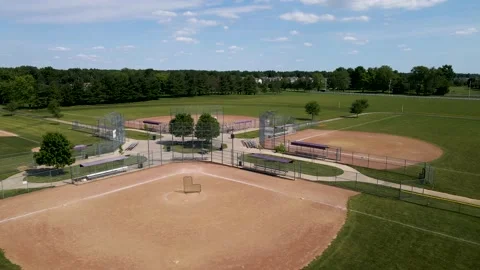 SOFTBALL BASEBALL FIELDS - AERIEL DRONE FOOTAGE 스톡 동영상 190588170