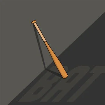 Softball Bat on the wall Stock Illustration