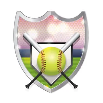 Softball Emblem Illustration Stock-Illustration