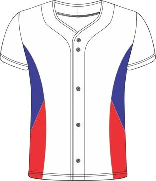 Softball Full Button Jersey Mockups Vectors Stock Illustration