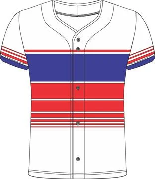 Softball Full Button Jersey Mockups Vectors Stock Illustration