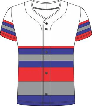 Softball Full Button Jersey Mockups Vectors Stock Illustration