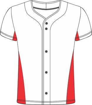 Softball Full Button Jersey Mockups Vectors Stock Illustration