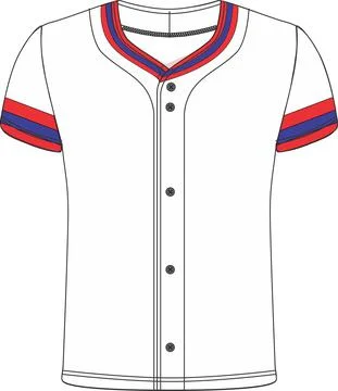 Softball Full Button Jersey Mockups Vectors Stock Illustration