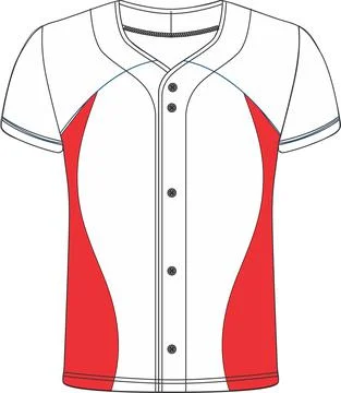 Softball Full Button Jersey Mockups Vectors Stock Illustration