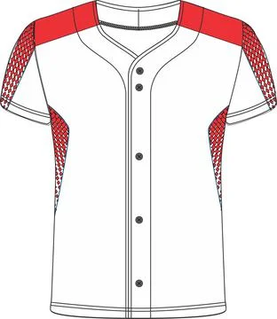 Softball Full Button Jersey Mockups Vectors Stock Illustration