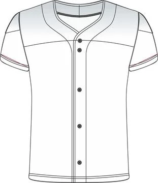 Softball Full Button Jersey Mockups Vectors Stock Illustration