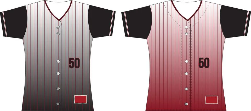Softball Full Button Jersey Vectors Stock Illustration