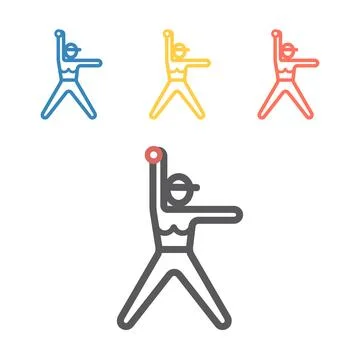 Softball line icon. Vector sport signs for web graphics Stock Illustration