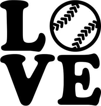 Softball love Illustrazione stock