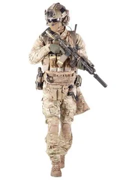 Softball player with military stuff studio shoot Stock Photos