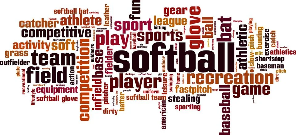 Softball word cloud Stock Illustration